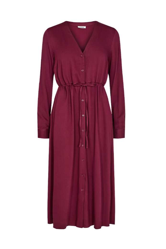 MINIMUM - W NIOLA MIDI DRESS in BURGUNDY