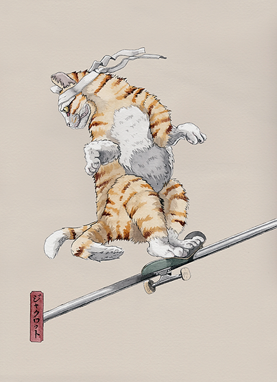 JACLOT - CAT ON SKATE BOARD NEKOMATA 2