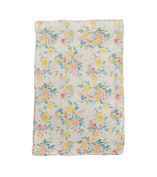 LOULOU LOLLIPOP - BAMBOO MUSLIN SWADDLE in FLORAL BOUQUET