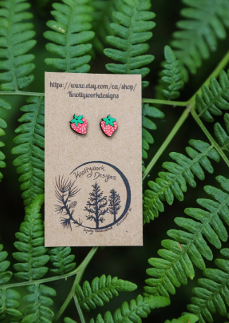 strawberry, earrings, accessories
