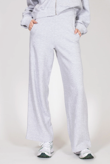 Waffle Knit Wide Leg Pant | Biscotti