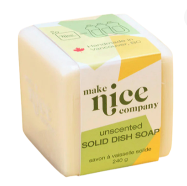 Make Nice Company - Unscented Solid Dish Soap | Regular 240G