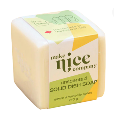 MAKE NICE COMPANY - UNSCENTED SOLID DISH SOAP - REGULAR 240G
