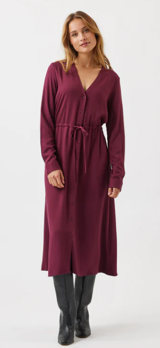 Minimum - W Niola Midi Dress In Burgundy