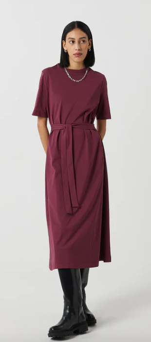 MINIMUM - LYINA MIDI DRESS in BURGANDY