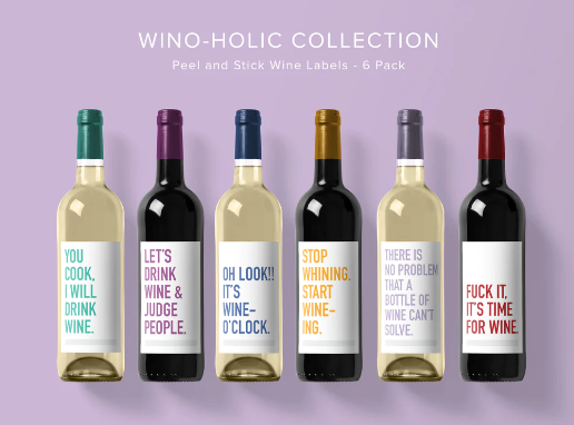 CLASSY CARDS - WINO-HOLIC WINE LABELS