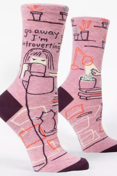 Go Away I'm Introverting Womens Crew Socks | Blue Q