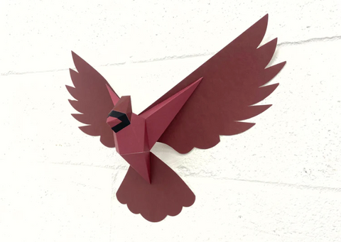 Low Poly Paper Kits - Cardinal In Flight