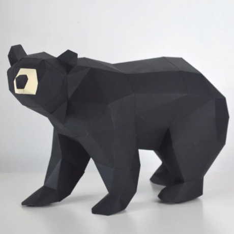 Low Poly Paper Kits - Black Bear Walking