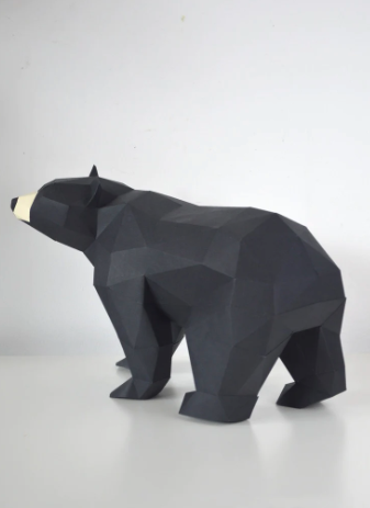 Low Poly Paper Kits - Black Bear Walking