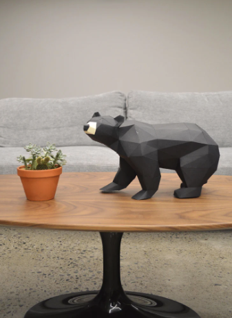 Low Poly Paper Kits - Black Bear Walking