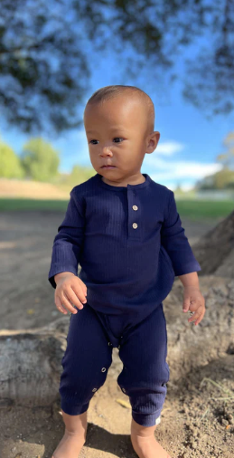 ME & HENRY - MASON RIB ROMPER | NAVY