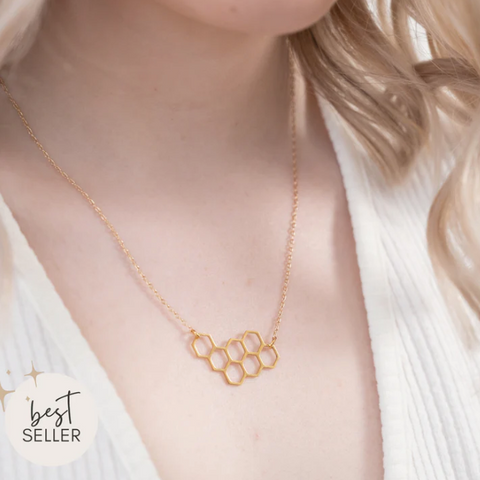 Honeycomb Necklace | Gold