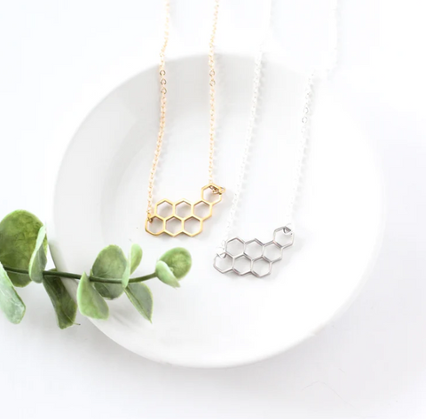 Honeycomb Necklace | Gold