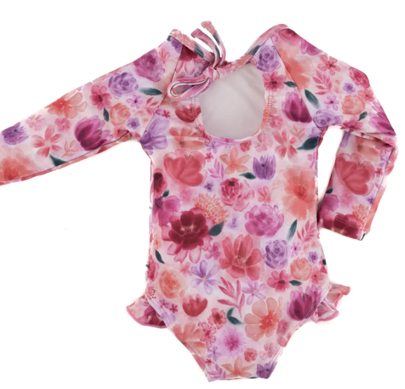 CURRENT TYED - MILA KID'S RUFFLE RASHGUARD SUIT