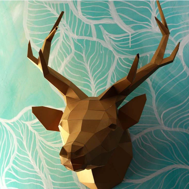 PAPERCRAFT - DEER HEAD ORIGAMI WALL ART