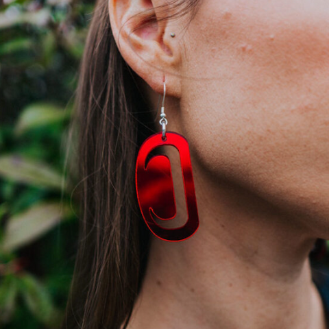 Small Crescent Ovoid | Red Mirror