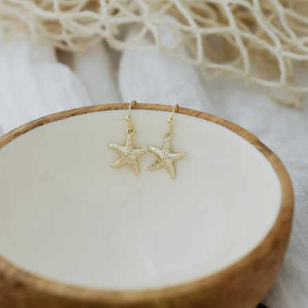 Starry Seashell Earrings | Gold Or Silver