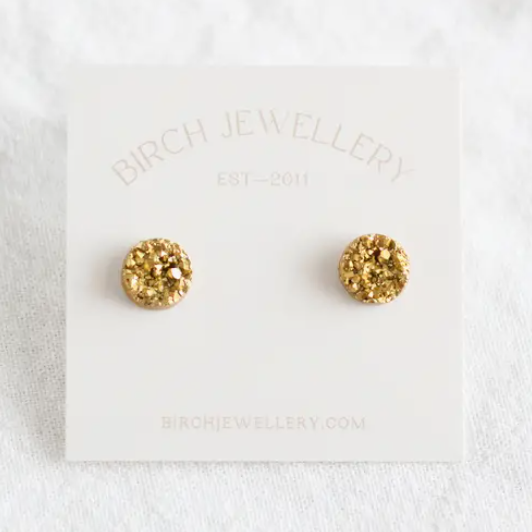 BIRCH JEWELLERY - GOLD DRUZY STUD EARRINGS