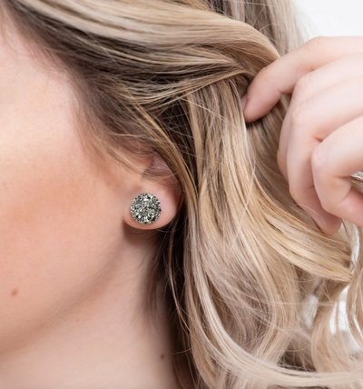 BIRCH JEWELLERY - SILVER DRUZY STUD EARRINGS