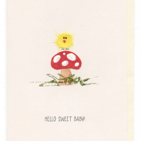 Flaunt - Card | Hello Sweet Baby (Chick On A Mushroom)