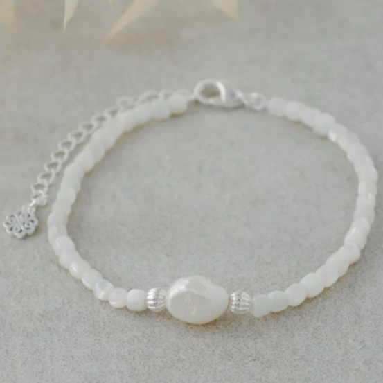 GLEE JEWELRY - BELLA MOTHER OF PEARL BRACELET | GOLD or SILVER