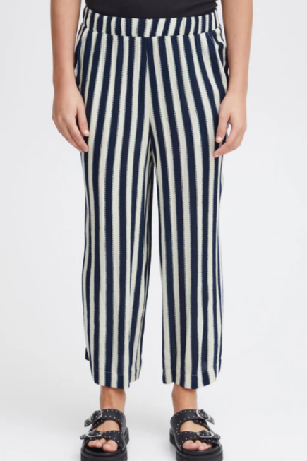 Ichi - Ihmarrakech Woven Pants | Total Eclipse Stripe