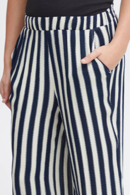 Ichi - Ihmarrakech Woven Pants | Total Eclipse Stripe