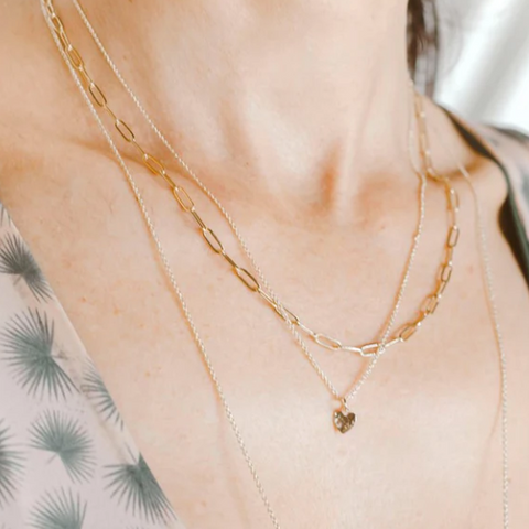 Paper Clip Heart Necklace | Gold Or Silver
