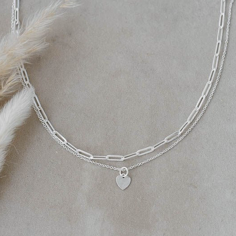 Paper Clip Heart Necklace | Gold Or Silver