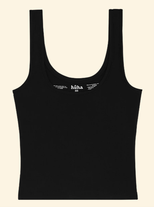 HUHA - SPORTY CROP TANK | BLACK