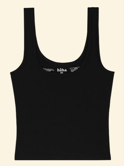 HUHA - SPORTY CROP TANK | BLACK