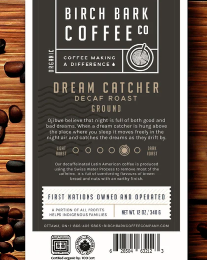 BIRCH BARK COFFEE - ORGANIC DREAM CATCHER DECAF ROAST | GROUND