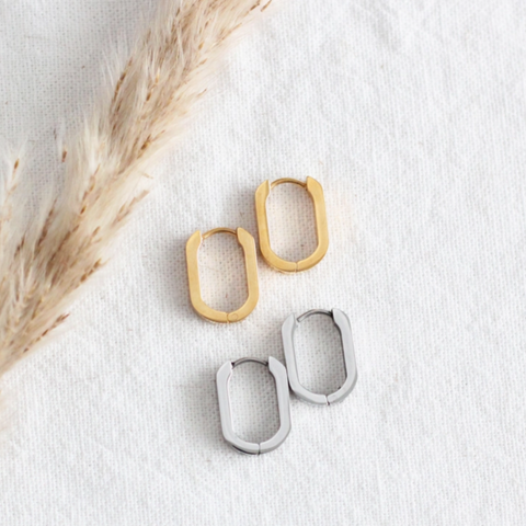 Oval Huggie Hoops | Gold Or Silver