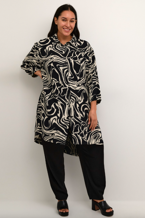 Kccala Shirt Tunic | Black & White