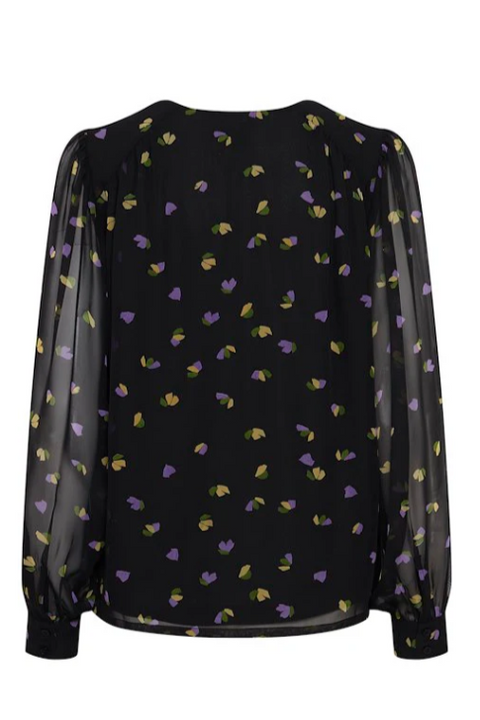 Ichi - Ihchiffy Ls3 Blouse | Black Flowers