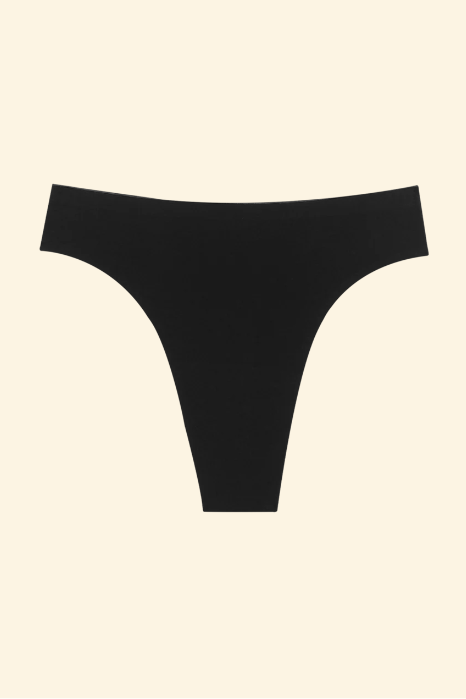 Seamless High Rise Thong | In Black Or Beige