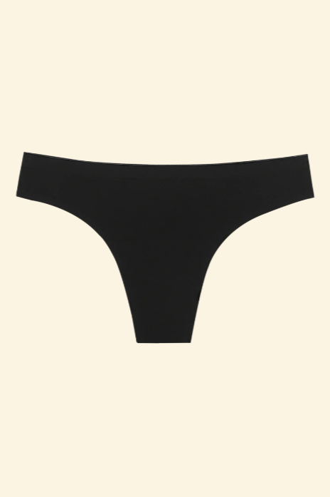 Seamless Low-Mid Rise Thong | In Black Or Beige