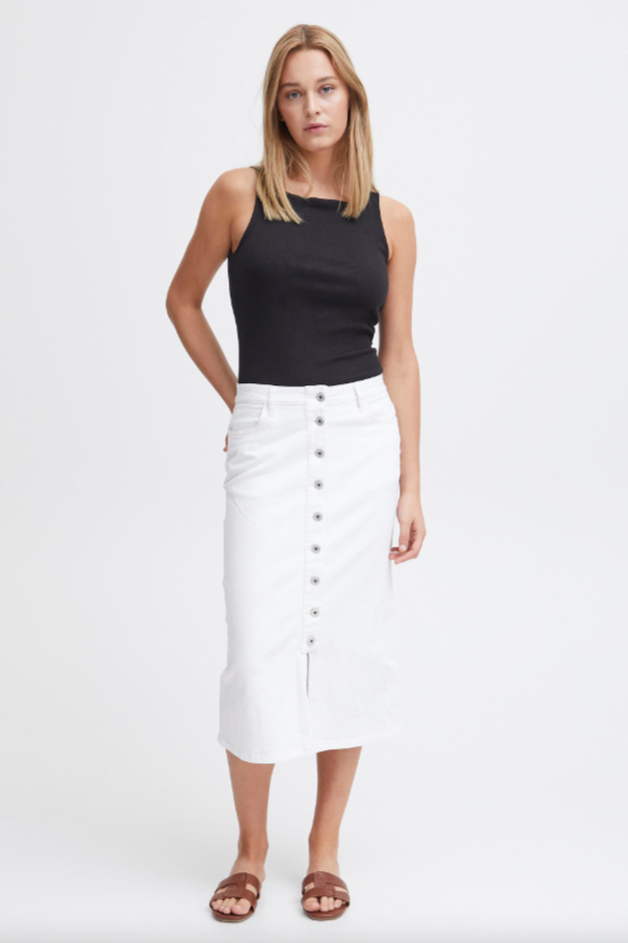 ICHI - IHZIGGI SKIRT | BLANC DE BLANC