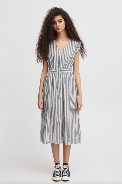 Ichi - Ihgry Dr14 Dress | Natural Stripe