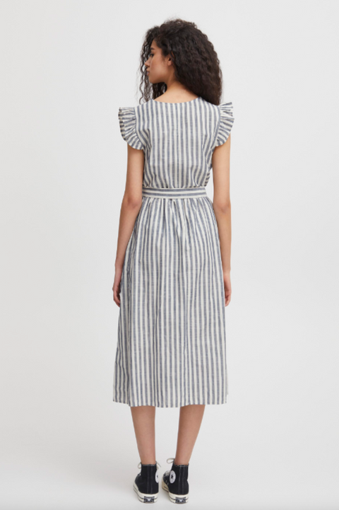 Ichi - Ihgry Dr14 Dress | Natural Stripe