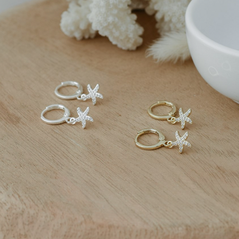 Regal Sea Star Hoops | Gold Or Silver