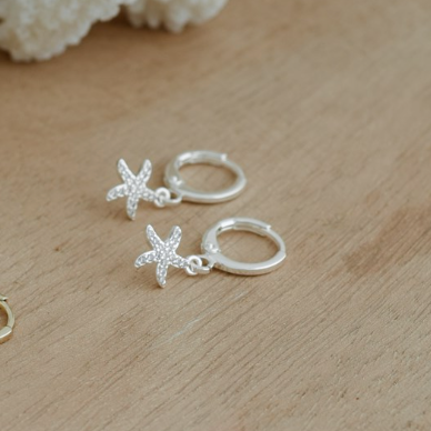 Regal Sea Star Hoops | Gold Or Silver