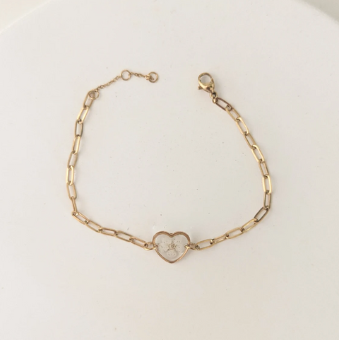 Salty Oak - Dainty Gold Heart Bracelet