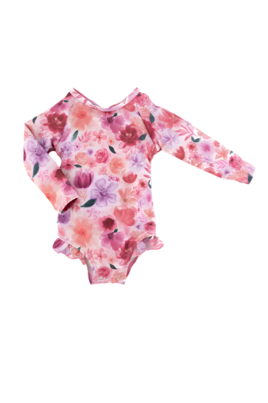 CURRENT TYED - MILA KID'S RUFFLE RASHGUARD SUIT