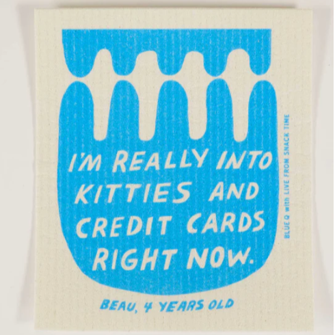 BLUE Q - SWEDISH DISHCLOTH | KITTIES AND CREDIT CARDS