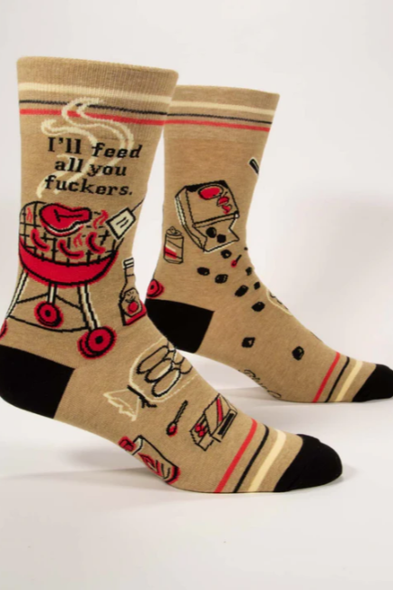 BLUE Q - I'LL FEED ALL YOU F*CKERS | MENS CREW SOCKS