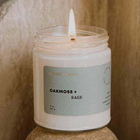 Soy Wax Candle | Oakmoss + Sage