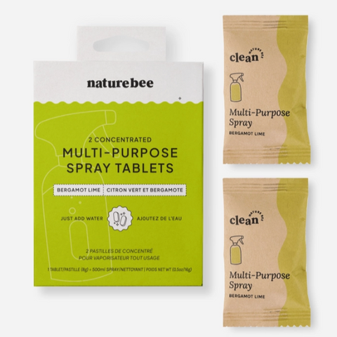 2 Multi-Purpose Cleaning Spray Tablets (Box) | Bergamot Lime