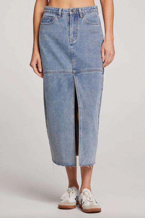 Parker Midi Skirt | Stonewash Denim